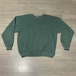 Vintage 90s Champion Crewneck Sweatshirt Size XL Forrest Green Corner Spellout